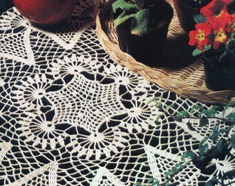 Crochet lace centerpiece pattern Round table center vintage pattern Size: 21 in 54 cm – English chart only, Spanish word instruction #S591*