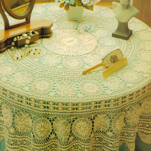 Crochet Patterns for Large Round Tablecloths| Crochet Tablecloth Pattern Round Motif| Vintage Chart Crochet Pattern # S235 *