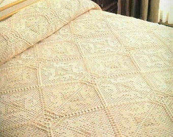 PDF Filet Crochet Pattern Bedspread |80 x 96 in| Decorative Edging Bed Cover Afghan Throw Pattern | Instant Digital Download PDF # D244*