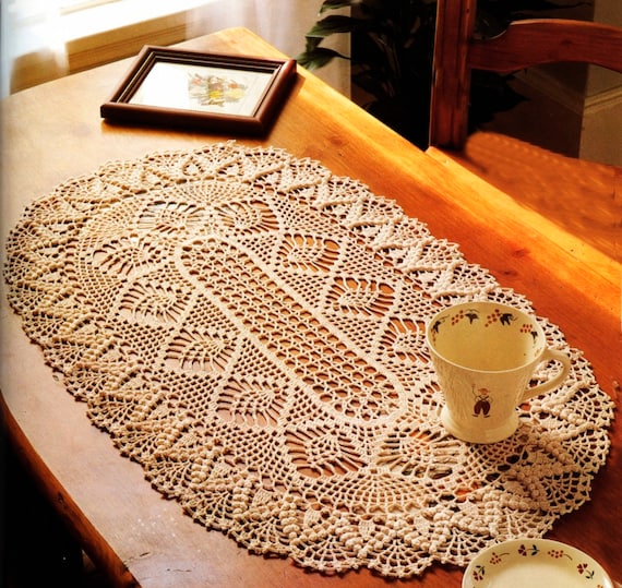 Crochet Pattern Chart Oval Doily Oval Pineapple Table Etsy Australia