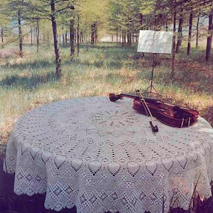 Vintage Crochet Pattern Round Lacy Circular Pineapple Tablecloth| 2 sizes| PDF Vintage Chart Crochet Pattern # S82*