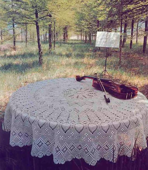 Vintage Crochet Pattern Round Lacy Circular Pineapple Tablecloth| 2 sizes| PDF Vintage Chart Crochet Pattern # S82*