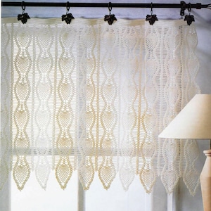 Vintage Crochet Pattern Lace Pineapple Curtains for Cottage | Size: 50” x 23” | 127cm x 59.7 cm| Printable PDF Crochet Pattern #A789*