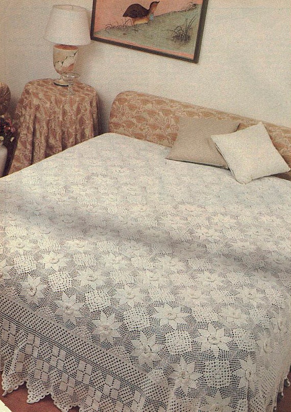 Crochet Heirloom Bedspread 93 In X 101 In Instant Pdf Etsy