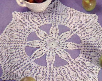 Lace pineapple table center vintage crochet pattern Octagonal doily Size: 27 ins - Written instructions #S487*