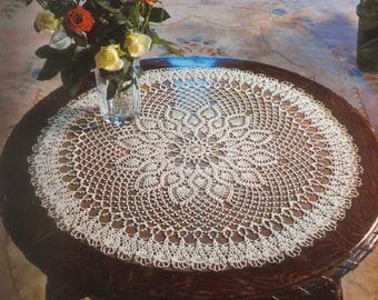 Round lace pineapple table center vintage crochet pattern Centerpiece Doily Table runner Size: 55 cm – Chart #S220*