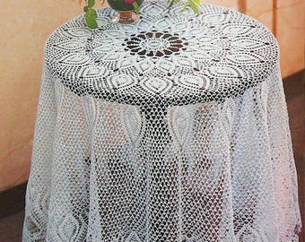 Pineapple lace tablecloth crochet vintage pattern Table cover Size: 58 ins 148 cm - No written instruction only Chart #A800*