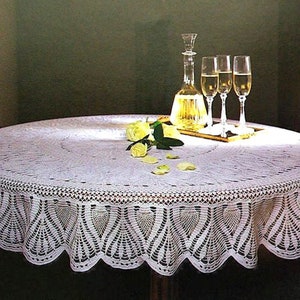 Patrón de crochet vintage en formato PDF para mantel redondo de piña con encaje /143 cm (56”) de diámetro/ Patrón de crochet - Gráfico n.° 15*