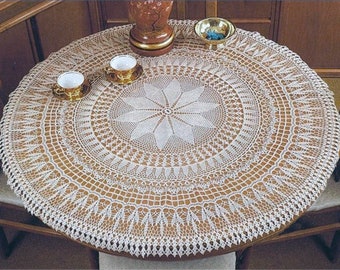 Round lace table center vintage crochet pattern Size 95 cm 60 in Lacy centerpiece crochet pattern - only Chart no Written instruction #C118*