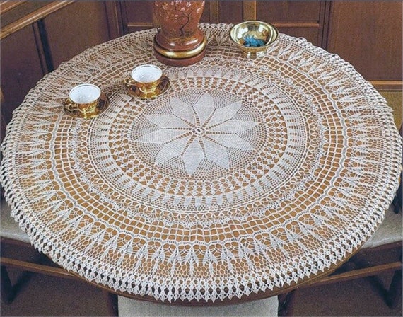 Round lace table center vintage crochet pattern Size 95 cm 60 in Lacy centerpiece crochet pattern - only Chart no Written instruction #C118*