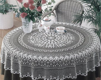 Chart Crochet Pattern Circular Round Lacy Holiday Pineapple Tablecloth |measures 145cm diameter | PDF Vintage Crochet Pattern# S19*