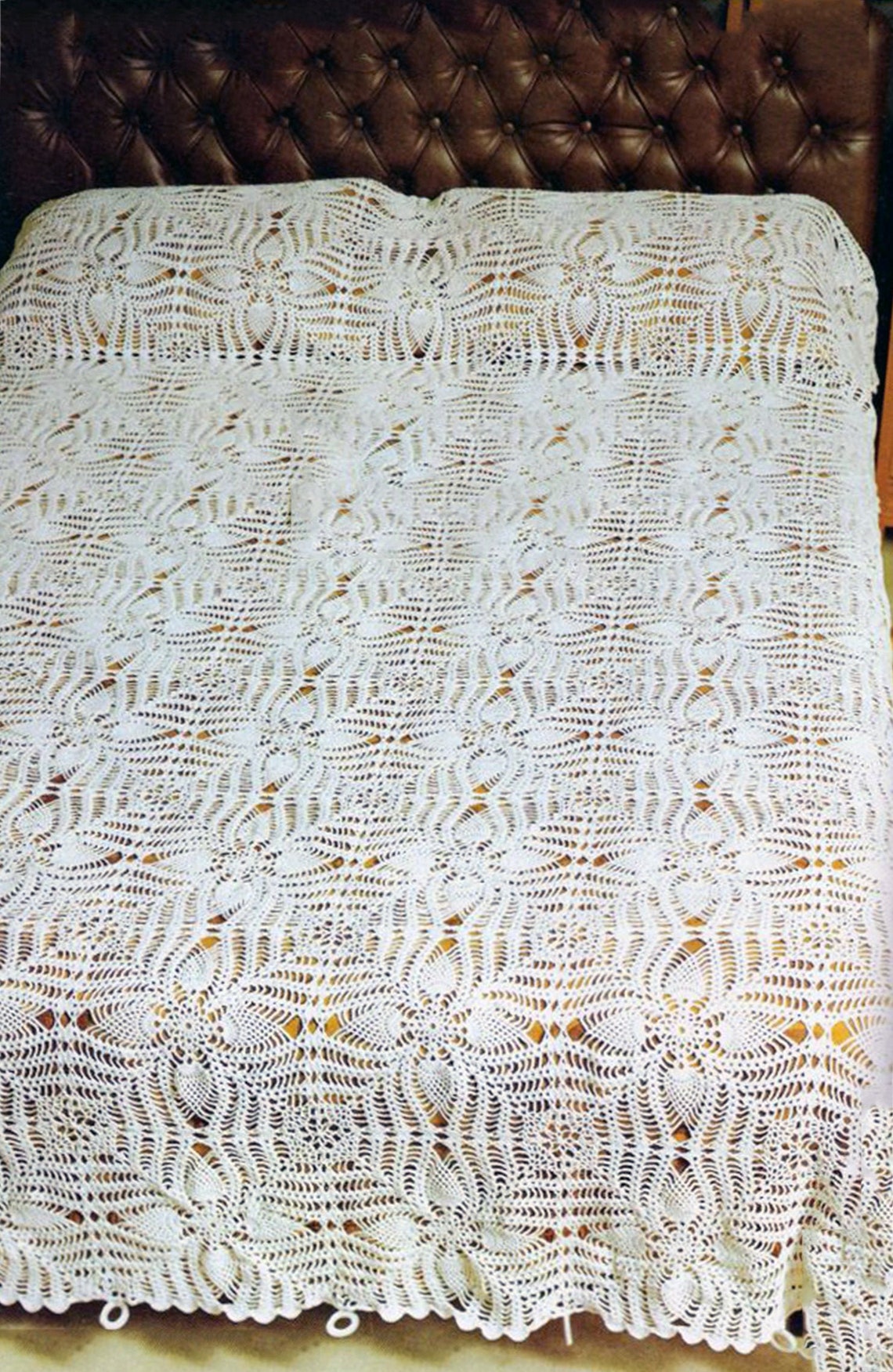 Crochet Pattern Lace Motifs Pineapple Bedspread Size248 X Etsy