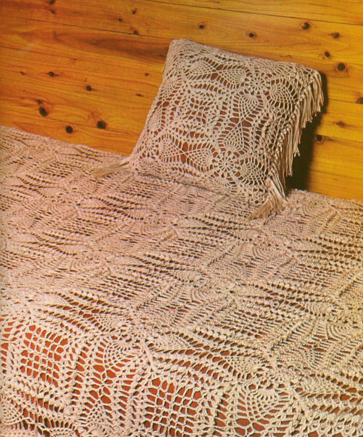Crochet Lace Pineapple Bedspread and Pillowcase 94 x 61 Etsy
