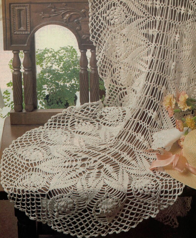 Vintage Lace Crochet Oval Table Runner Pattern Pdf Size 77 X 28 Inches Chart Crochet Pattern S290