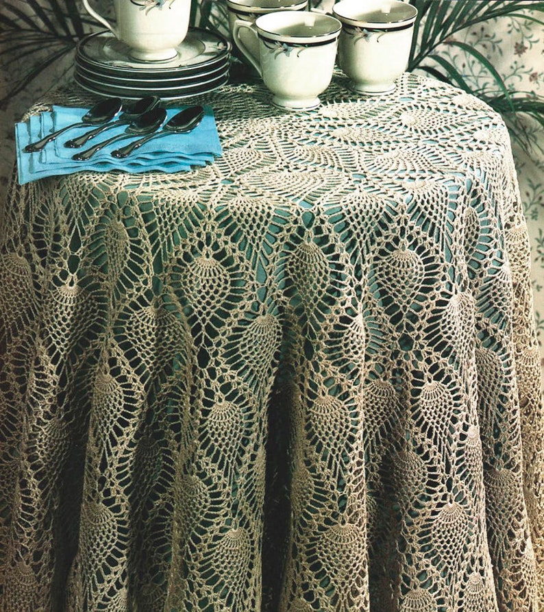 Pattern Crochet Round Pineapple Tablecloth62 in Instant PDF Etsy