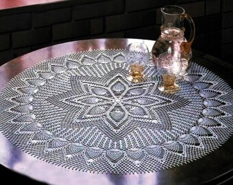 Round lace table center vintage crochet pattern Pineapple centerpiece Doily Size: 68 cm 26 in - No words only Chart #S468*