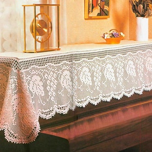 Vintage PDF Crochet Pattern Piano Cover or Table Runner| Cover for Upright Piano|   Download PDF Crochet Pattern - Chart # D279*