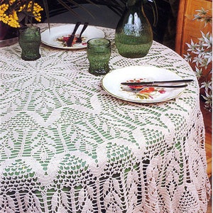 Vintage Crochet Pattern to make Round Lace Tablecloth| Size: 79.5 in (202 cm) in dia| Printable Vintage Chart Crochet Pattern#393*