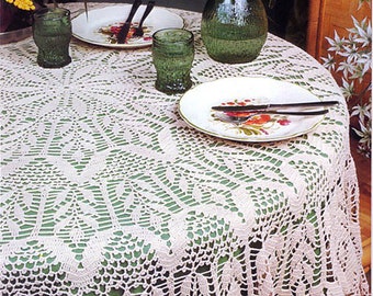 Vintage Crochet Pattern to make Round Lace Tablecloth| Size: 79.5 in (202 cm) in dia| Printable Vintage Chart Crochet Pattern#393*