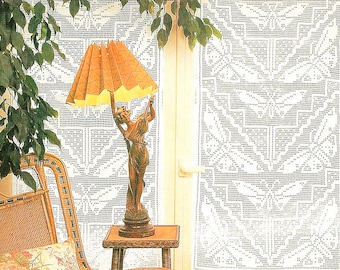 PDF Crochet Pattern Curtains | Beautiful  Lace Butterflies Crochet Curtains | Size: 25x 54 in| PDF Vintage Crochet Pattern # A491*