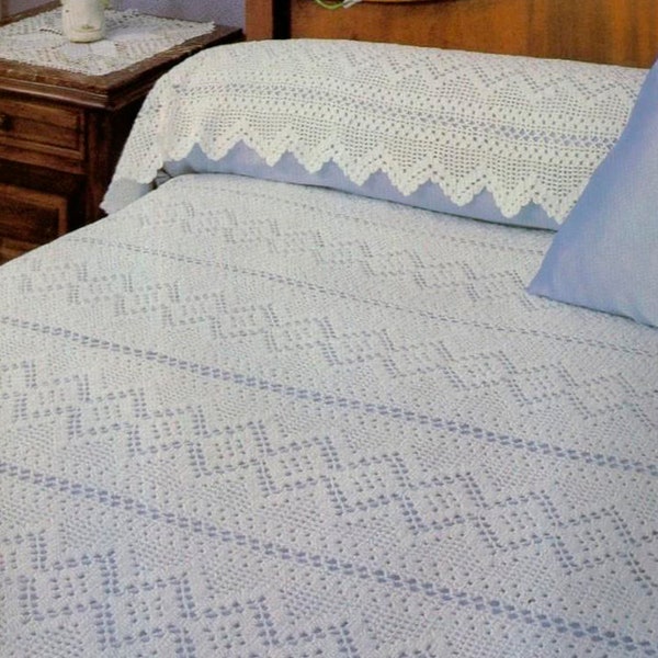 Crochet   Large Lace Bedspread| Bed cover| Instant PDF Digital Download Vintage Chart Crochet Pattern  # C844*