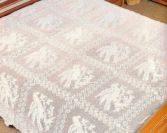 PDF Digital Download Vintage Chart Crochet Pattern  # C993* Size about 76 x 81 inches Crochet Chart Stunning  Lace Bedspread
