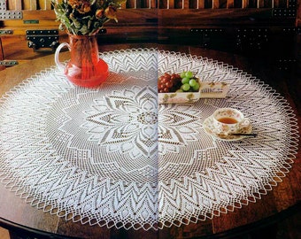 Vintage Crochet Pattern Round Lace Table Center | diameter : 98 cm (39.2 in.) |PDF Crochet Pattern - Chart # S443*