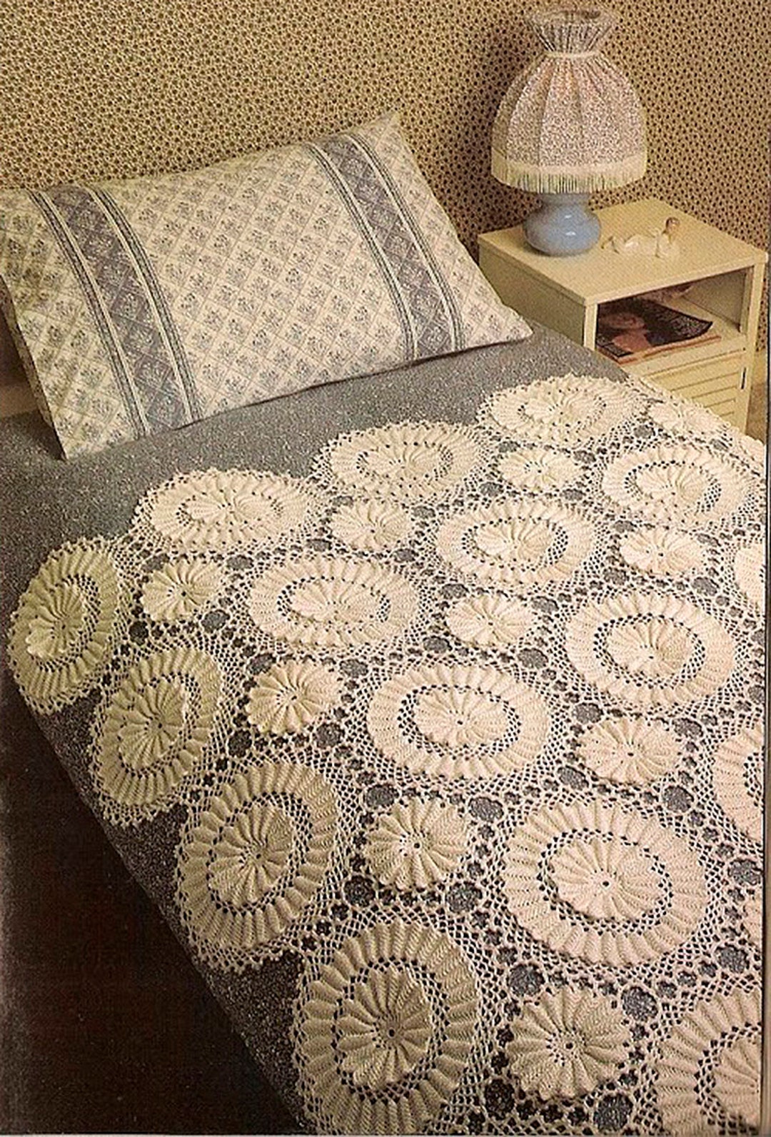 Crochet Heirloom Bedspread | Size: About 52" Square | PDF Vintage ...
