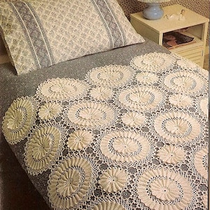 Crochet Heirloom Bedspread | Size: About 52&quot; square | PDF Vintage Crochet Pattern # B381*