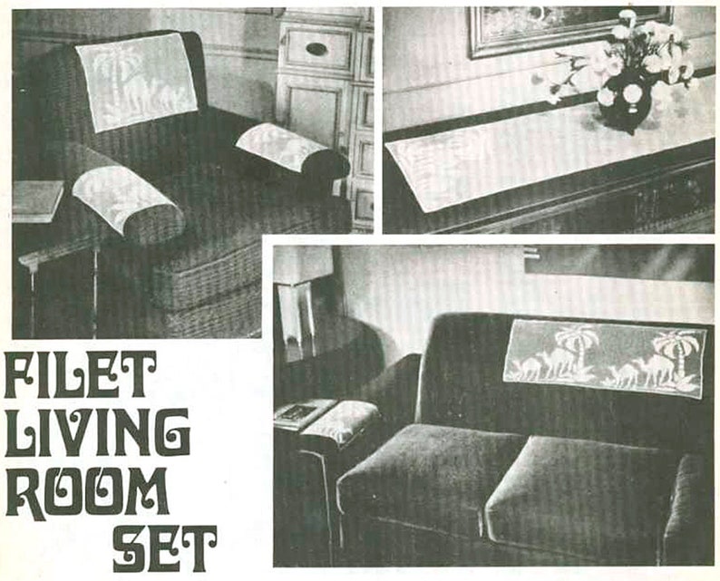 Filet Crochet Runner Patterns Living Room Set Camel Palm Tree Runner 15 X 50 In Chair Set 12 X 16 In Pattern With Chart D306