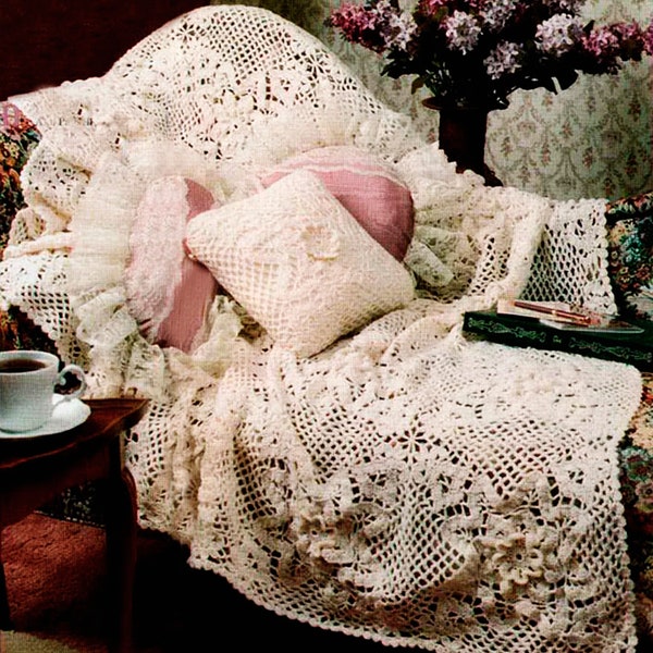 Crochet Lace Pillow Etsy