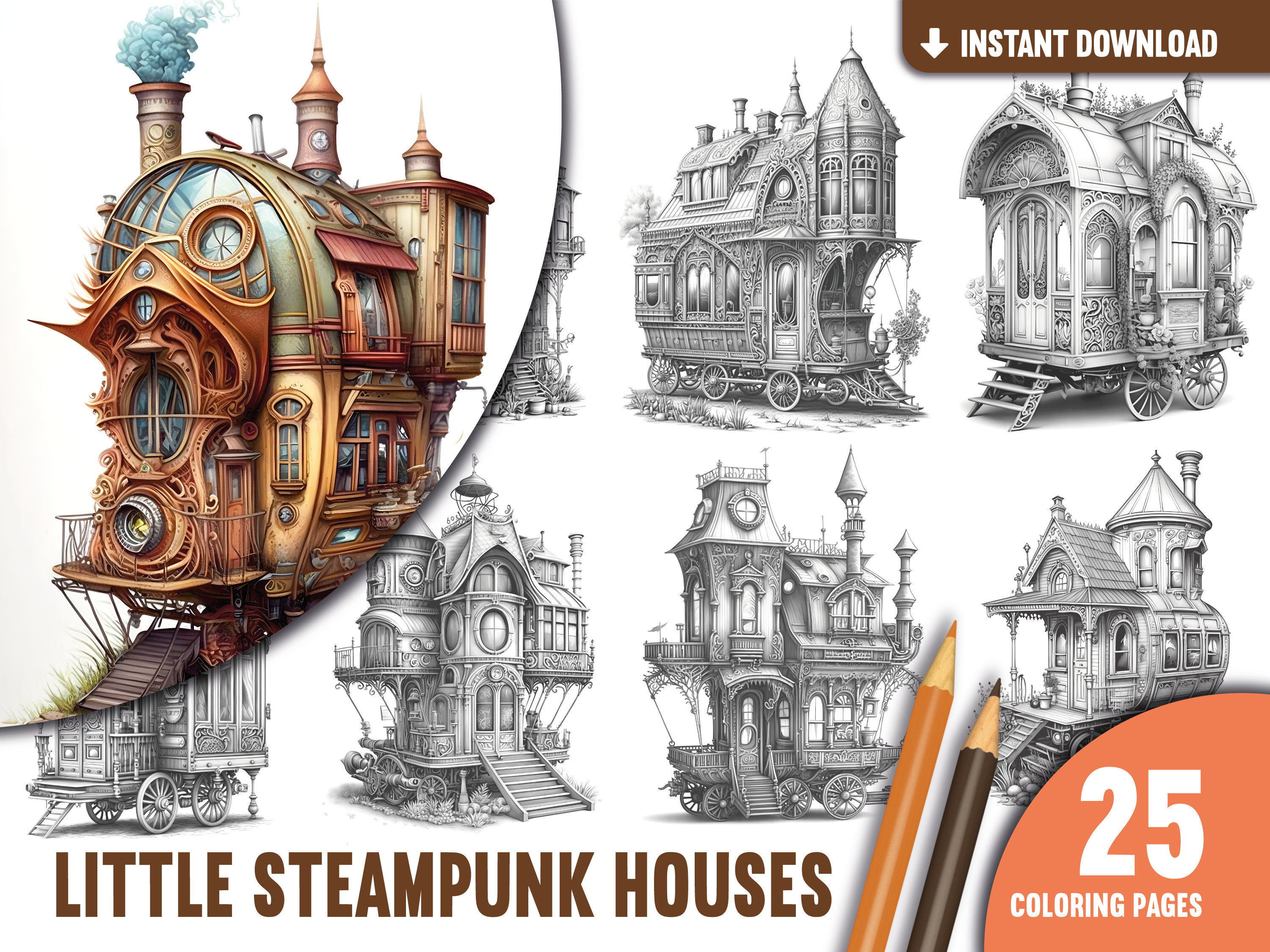 Steampunk House Drawing