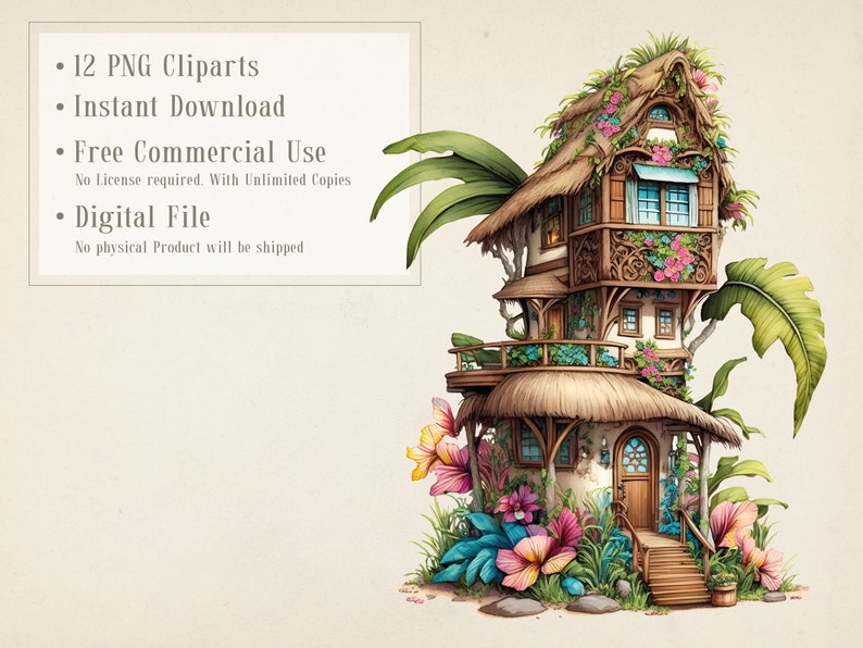 12 Funny Little Houses PNG Files Instant Download Printable - Etsy