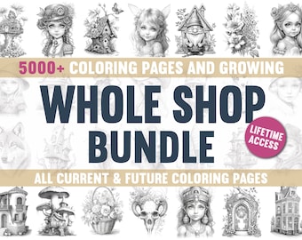Coloring Pages Whole Shop Bundle Adults Coloring Book Bundle Grayscale Coloring Books