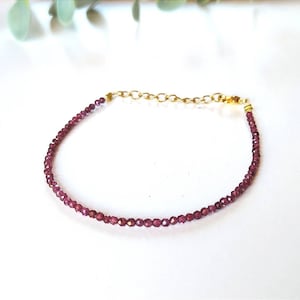 Garnet bracelet semi-precious stone natural stone lithotherapy gold plated