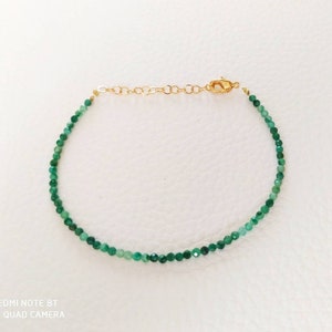 Jade bracelet semi-precious stone natural stone gold plated
