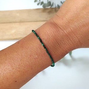 Malachite bracelet semi-precious stone lithotherapy gold plated