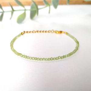 Peridot bracelet semi-precious stone natural stone lithotherapy gold plated