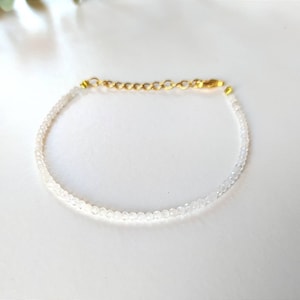 Pulsera Cristal de Roca piedra semipreciosa piedra natural cierre bañado en oro