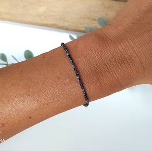 Snow Obsidian Bracelet Semi Precious Stone Natural Stone Lithotherapy Gold Plated