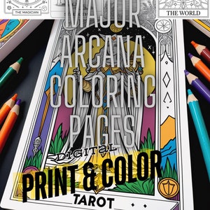 Tarot Card Coloring pages| Tarot Coloring Book| Printable Tarot Card Coloring Pages - PDF Download