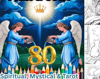 Tarot Coloring Book: 80 Mystical Spiritual Pages (Printable PDF Download)