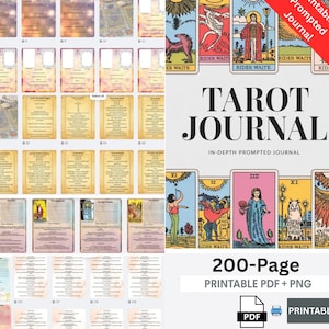 Printable Tarot Journal | Digital Download | Tarot Card Meanings & Prompts | Divination Journal | Instant Download | Goodnotes Compatible