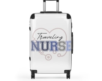 Reisekoffer für Krankenschwestern. Hartschalen-Gepäckset mit Rollen in 3 Größen. Reisetaschen Carron Bag, Road Trip Koffer, Übernachtungstasche Weihnachtsgeschenk