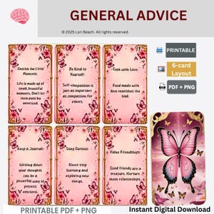 66-Card Oracle Intuitive Deck-Instant Digital Download- Printable-Dual Sided, Pre-Aligned Oracle cards. Print and use in minutes.