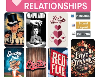 Love Dynamics Oracle Deck: 78 Card Printable Relationship Guidance (Digital Download