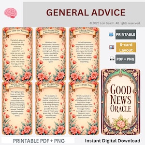 The Good News Oracle Deck- A Feel good Card Game full of inspirational messages. Printable Digital Download. Tarot Oracle Cards