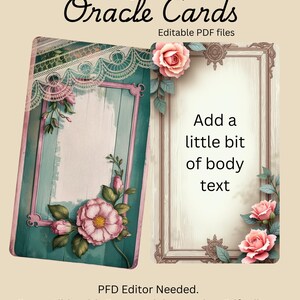 Make your own oracle deck, Print, Editable Pdf files, Instant Digital Download, editable text, printable- cut out and use in minutes.