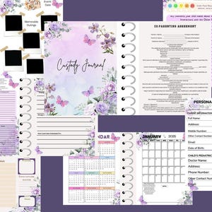 Child Custody Digital Journal Binder, Custody Planner Printable co-parenting agreement, single parent organizer documentation Custody Battle