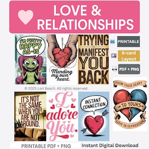 Love oracle- lovers in separation| Printable| Digital| 78-Card Deck. Instant Digital Download- Print at home| Oracle Deck| Tarot Companion
